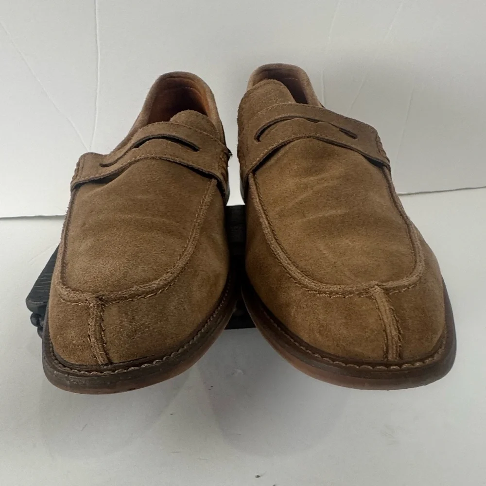 Stacy Adams Suede Penny Loafers Men’s 9M Brown Leather Slip On Dress Shoes